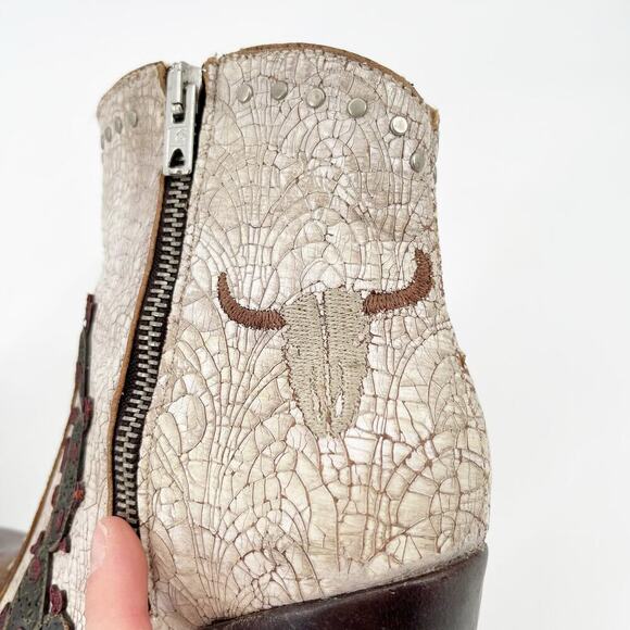 Old Gringo Galena Route 66 Women’s 6.5 Brown Cream Cactus Ankle Cowgirl Boots - Picture 11 of 13
